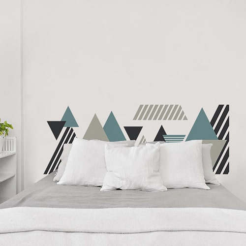 Stickers autocollants muraux pour tête de lit Triangles Colorés pour chambre