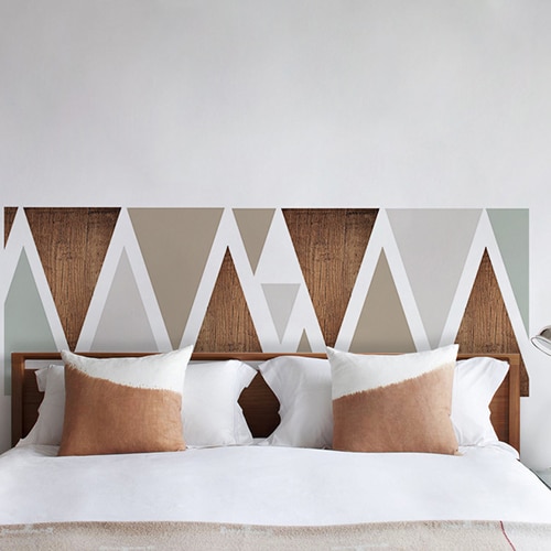 Stickers autocollants pour tête de lit Triangles Modernes pour chambre
