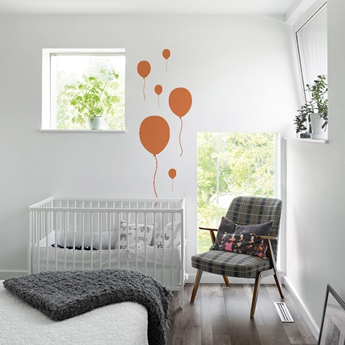 Sticker autocollant Ballon Orange pour chambre d'enfant déco
