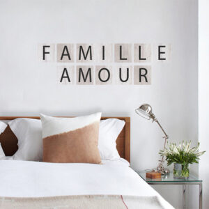 Autocollant citation sur la famille et l'amour pour chambre au dessus d'un lit