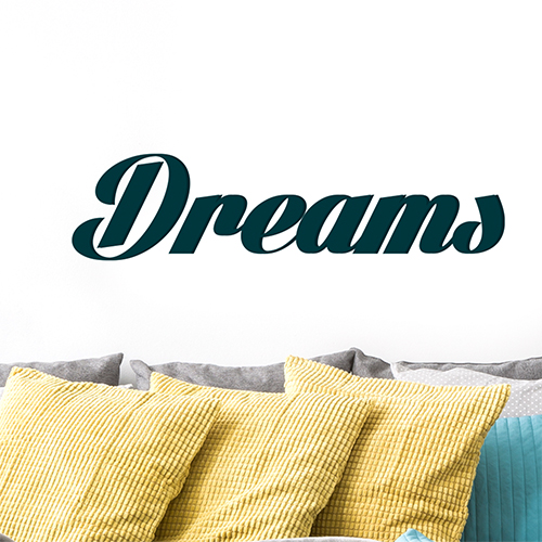 Sticker adhésif Dreams au dessus d'un canapé dans un salon