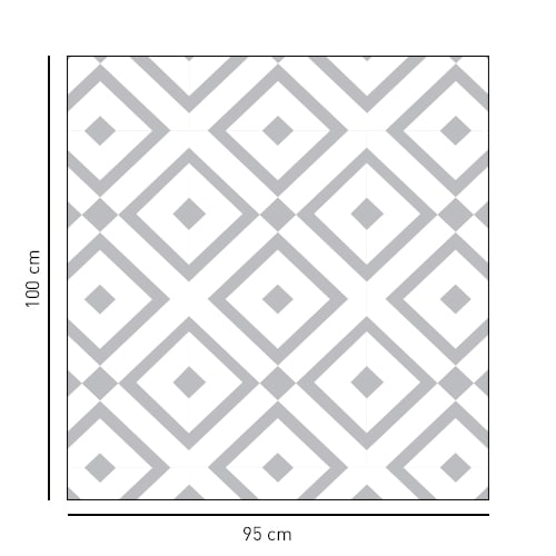 Sticker format carré style Méditerranéen pour vitre de douche