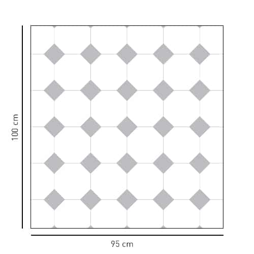 Sticker motif Vichy grands carreaux gris pour salle de bain
