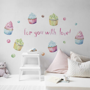 Sticker mural For you with love au dessus d'un lit dans une chambre