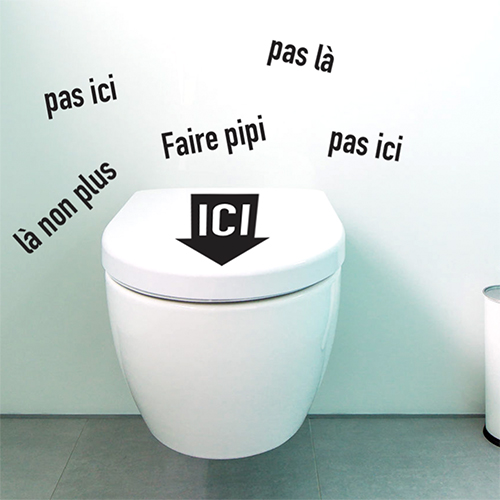 Stickers mural pour le cuvette des toilettes 