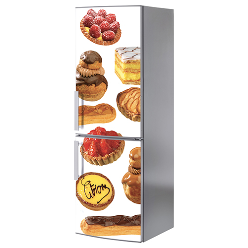 Sticker patisserie pour frigo américain