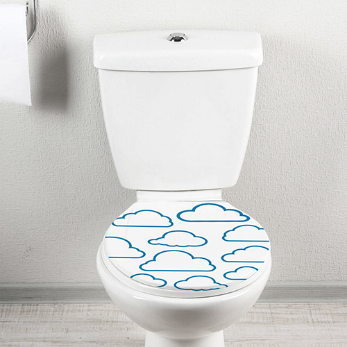 Sticker toilettes nuages de synonymes 48 x 68 cm