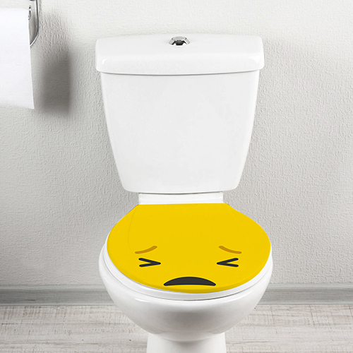 Stickers autocollants WC : Smiley Pas Content Jaune