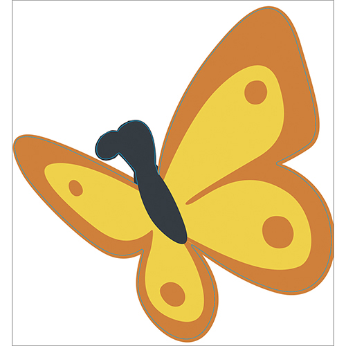 Sticker adhésif papillon jaune et orange pour décoration de mur de maison