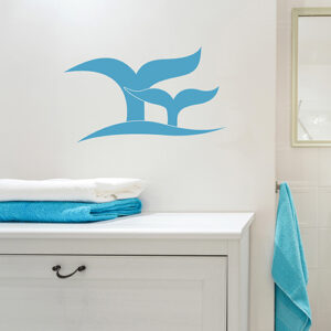Sticker autocollant bleu en queue de poisson pour déco d'intérieur de salle de bain