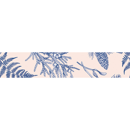 Sticker autocollant pour contremarches fougères bleus gamme tropicale