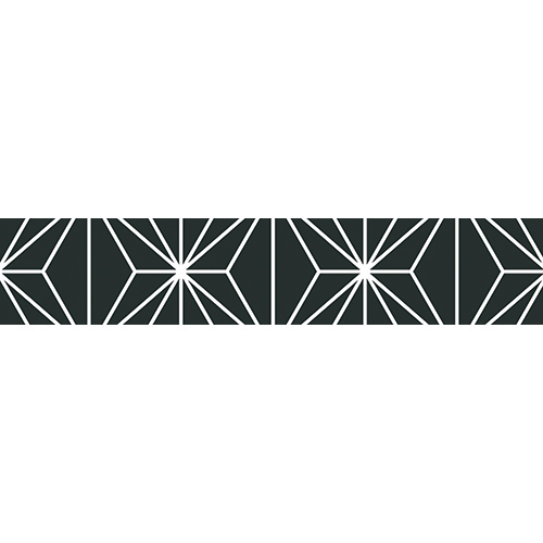 Sticker décoratif pour contremarches représentant des formes géométriques noirs