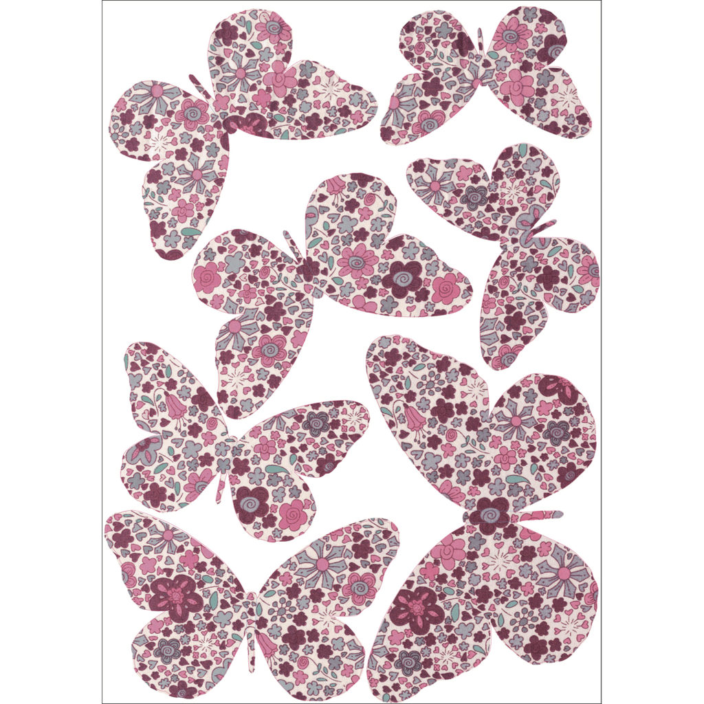 Stickers papillon rose