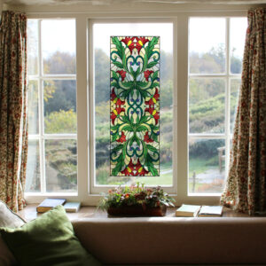 Vitrail sticker pour fenetre sticker pour vitre vitrail floral 23x67cm