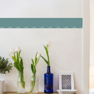 Frise Murale Adhésive 9 cm, feston bleu canard